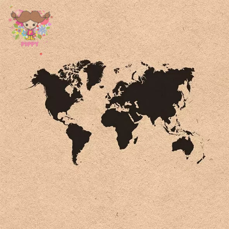 Ambiente ランチサイズペーパーナプキン ☆ワールドマップ 世界地図 ブラック (World Map)☆（20枚入り）