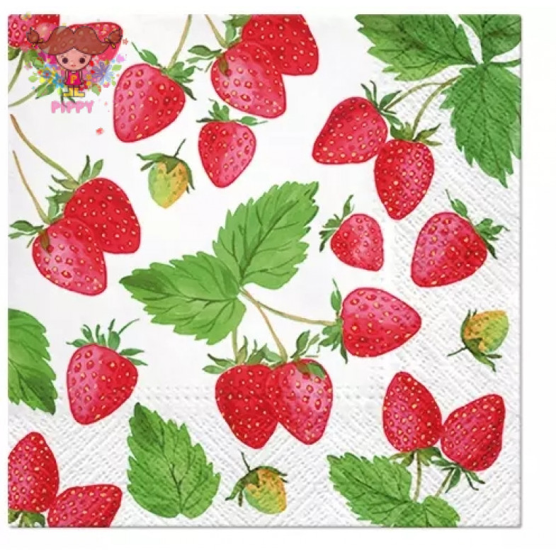 Paw Lunch napkins☆Fresh Strawberry☆（20 item）