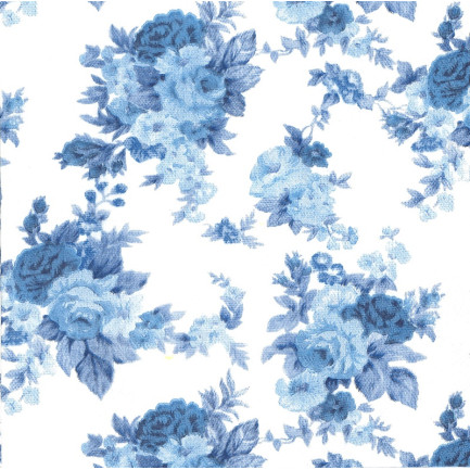 Ambiente ランチサイズペーパーナプキン ☆アントワネットブルー ローズ 花柄(Antoinette Blue)☆（20枚入り）