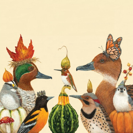 PPD ランチサイズペーパーナプキン ☆秋の鳥の集い かぼちゃ 動物(We Gather Together)☆（20枚入り）