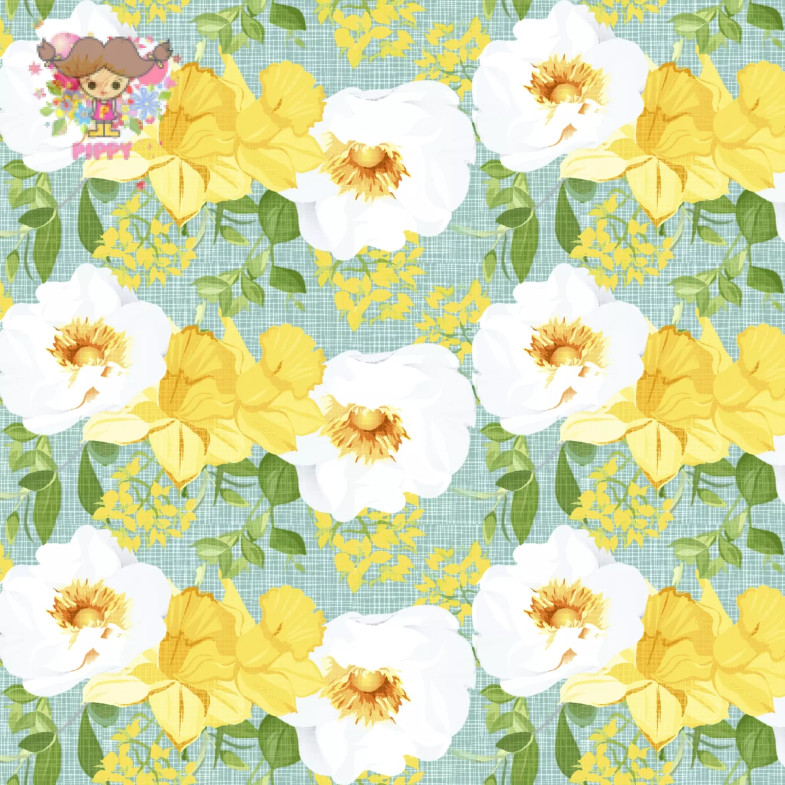 Paper+Design ランチサイズペーパーナプキン☆ドラマチックな水仙 グリーン 花柄 (Daffodil dream)☆（20枚入り）