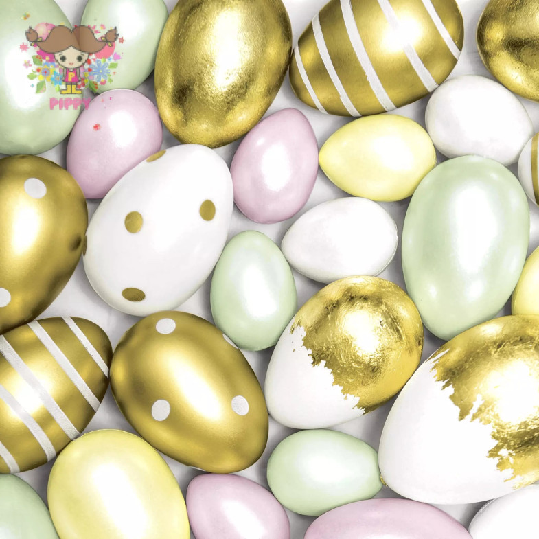 Paper+Design ランチサイズペーパーナプキン☆写真風 イースターエッグ ゴールド (Elegant eggs)☆（20枚入り）