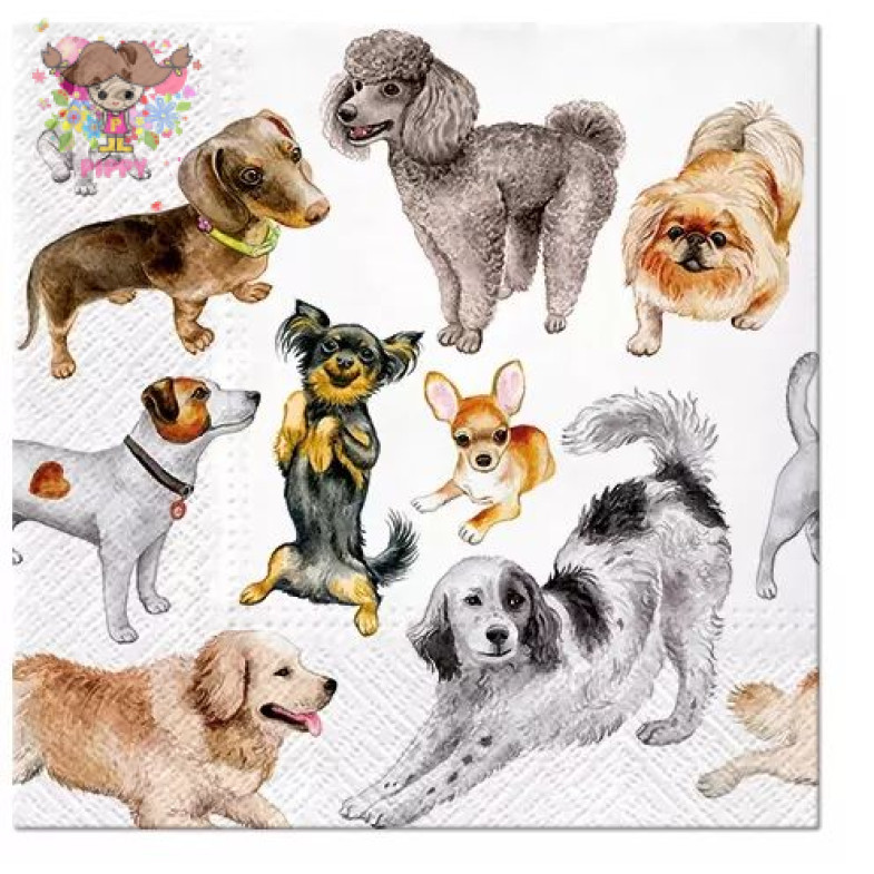 Paw Lunch napkins☆Dogs Happiness☆（20 item）
