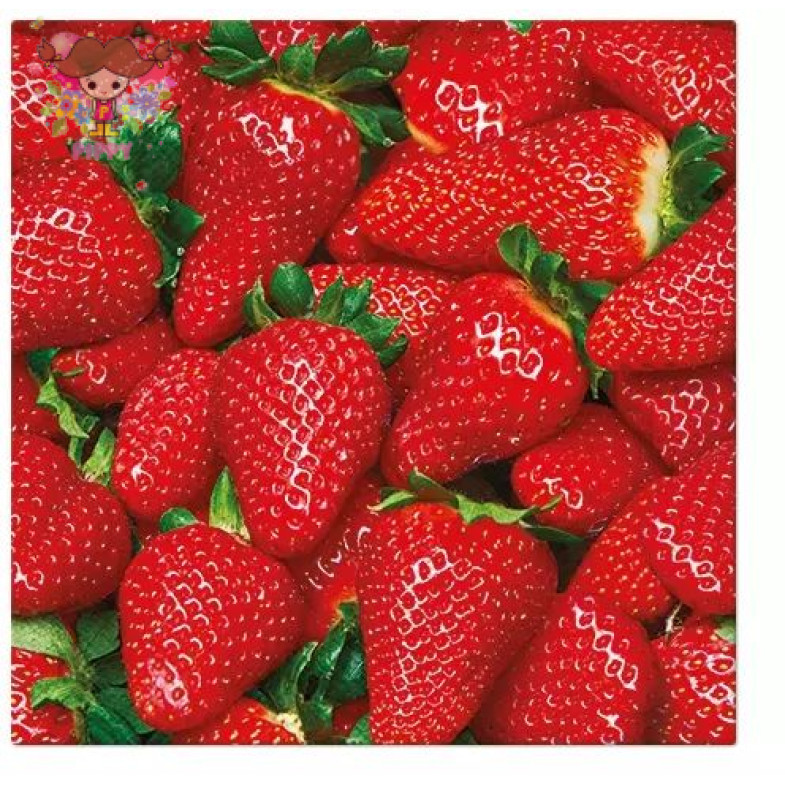 PAW ランチサイズペーパーナプキン ☆写真風ストロベリー いちご フルーツ 食べ物(Raw Strawberries)☆（20枚入り）