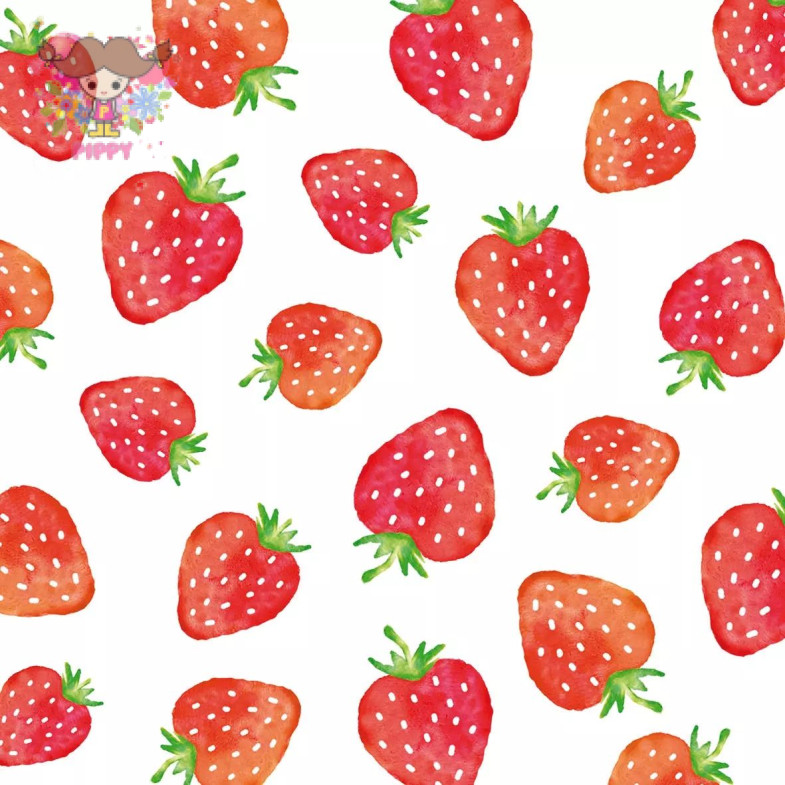 PPD ランチサイズペーパーナプキン ☆可愛いイラスト風 ストロベリー いちご フルーツ（Strawberries ）☆（20枚入り）