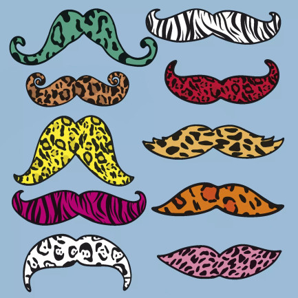 Paper+Design ランチサイズペーパーナプキン☆ワイルドな口ひげ 髭 アニマル柄 (Wild moustaches)☆（20枚入り）
