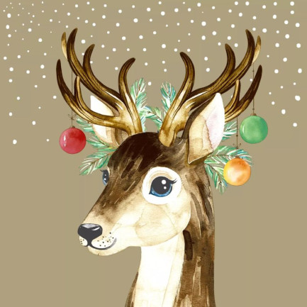 Paper+Design ペーパーナプキン☆シカのクリスマスデコレーション オーナメント 鹿 クリスマス(Deer Baubles)(W24cm×L24cm)☆（20枚入り）