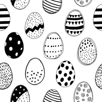 Ambiente ランチサイズペーパーナプキン ☆イースターエッグ ブラックイラスト ドット (Easter Eggs All Over Black)☆（20枚入り）