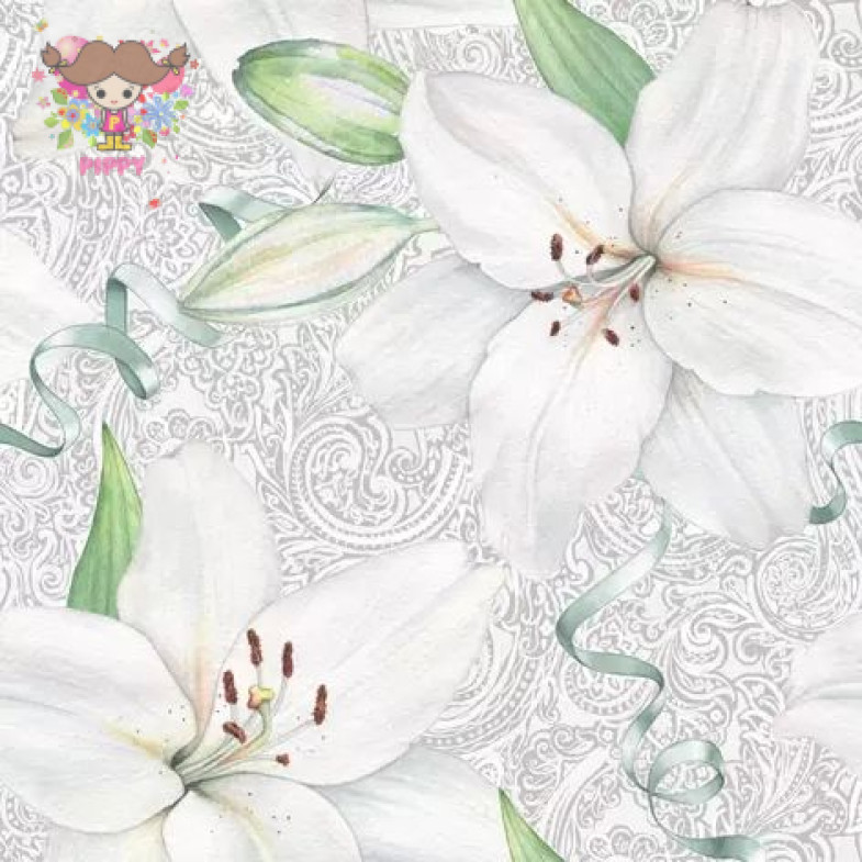 ti-flair Lunch napkins☆White Lily with Ribbon☆ （20pcs）