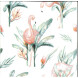 Fasana ペーパーナプキン☆Tropical Paradise☆水彩画風 フラミンゴ 鳥 葉 花 ピンク 動物 植物（20枚入り)