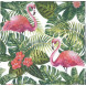 Fasana ペーパーナプキン☆Tropical Flamingo☆フラミンゴ ハイビスカス モンステラ 鳥 葉 花 ピンク 動物 植物（20枚入り)