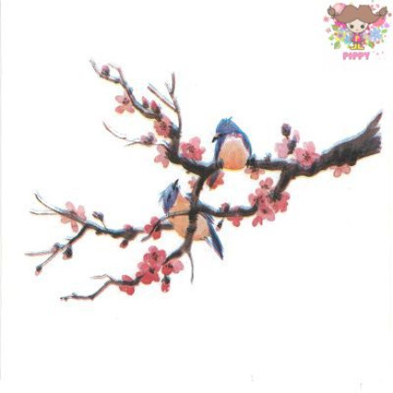 Fasana ペーパーナプキン☆Couple on the branch☆鳥 桜 梅 枝 リーフ 花柄 動物（20枚入り)