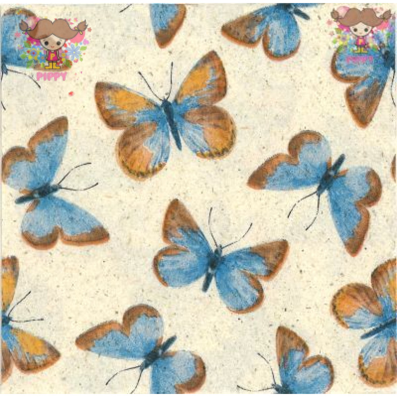 Fasana 【カクテルサイズ】ペーパーナプキン☆morpho butterflies☆(W24cm×L24cm) 蝶 昆虫（20枚入り)