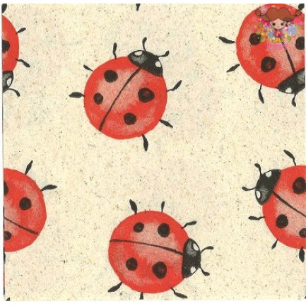 Fasana 【カクテルサイズ】ペーパーナプキン☆happy ladybugs☆(W24cm×L24cm) てんとう虫 昆虫（20枚入り)