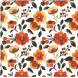 Fasana ペーパーナプキン☆Orange floral pattern☆フラワー パターン オレンジ 花柄 ボタニカル（20枚入り)