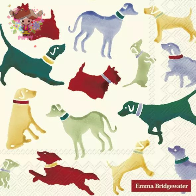 IHR  ランチサイズペーパーナプキン エマ・ブリッジウォーター☆POLKA DOGS cream☆犬 動物（20枚入り）