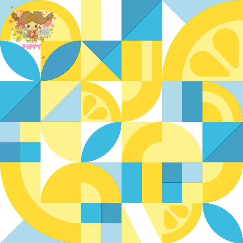Paper+Design ランチサイズペーパーナプキン☆Citrus Era Yellow☆レトロ 幾何学模様 シトラス オレンジ フルーツ（20枚入り）