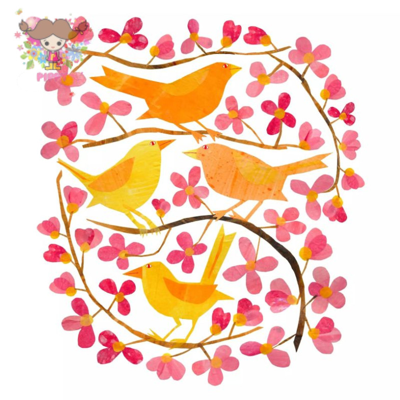 PPD ランチサイズペーパーナプキン ☆Cherry Blossoms and Birds☆サクラ 小鳥 花柄 動物（20枚入り）