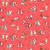 アニタ ジェラーム カットクロス【約50cmx48cm】☆Animal Friends Dark Coral☆猫 犬 うさぎ ぶた 動物 ハート ダークコーラル