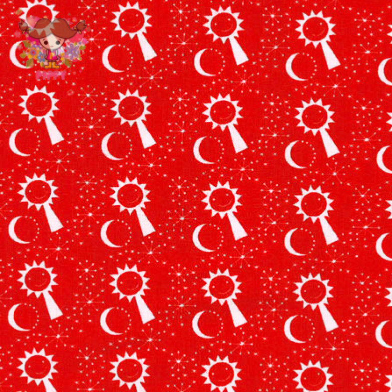 Westfalenstoffe Fabric ☆The sun and the moon red☆